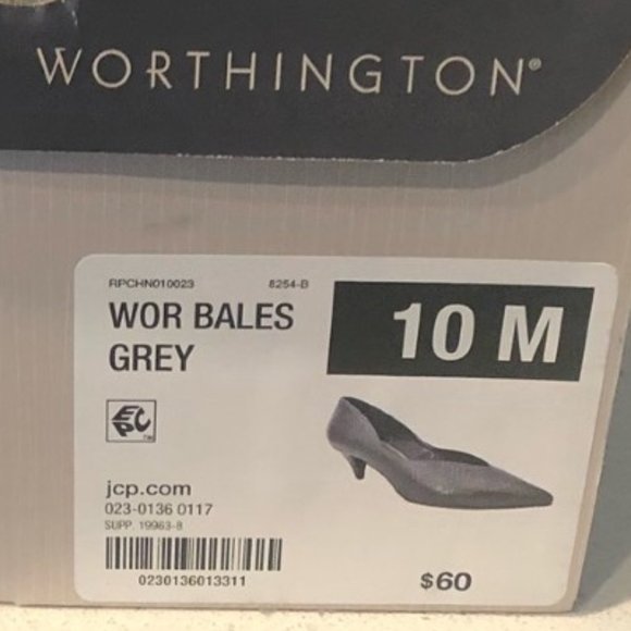 Worthington Size 10M Bales Gray Kitten Heel Pump NWTB - Picture 5 of 5